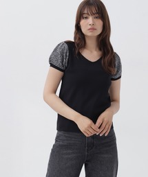 NATURAL BEAUTY BASIC | ツイードライクスリーブニット(ニット/セーター)