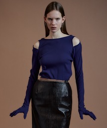 Glove Rib Jersey Top/グローブリブカットソートップス