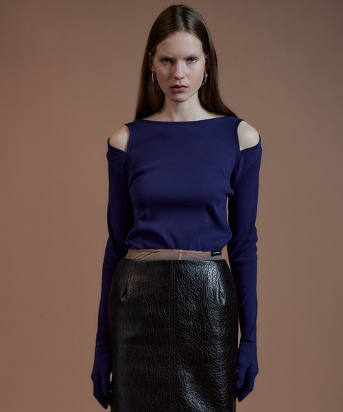 MAISON SPECIAL(メゾンスペシャル)の「Glove Rib Jersey Top/グローブリブカットソートップス(Tシャツ/カットソー・レディース・ブラウン/ブラック/パープル・FREE)」の8枚目の写真