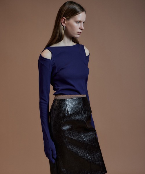 MAISON SPECIAL(メゾンスペシャル)の「Glove Rib Jersey Top/グローブリブカットソートップス(Tシャツ/カットソー・レディース・ブラウン/ブラック/パープル・FREE)」の9枚目の写真