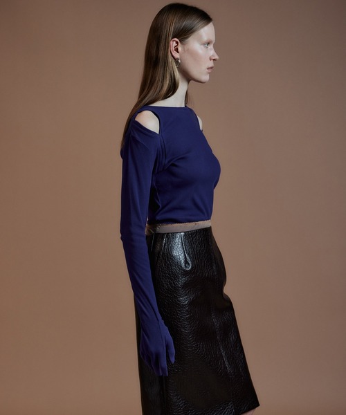MAISON SPECIAL(メゾンスペシャル)の「Glove Rib Jersey Top/グローブリブカットソートップス(Tシャツ/カットソー・レディース・ブラウン/ブラック/パープル・FREE)」の10枚目の写真
