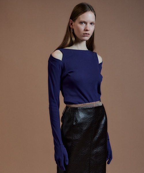 MAISON SPECIAL(メゾンスペシャル)の「Glove Rib Jersey Top/グローブリブカットソートップス(Tシャツ/カットソー・レディース・ブラウン/ブラック/パープル・FREE)」の11枚目の写真
