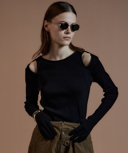 MAISON SPECIAL(メゾンスペシャル)の「Glove Rib Jersey Top/グローブリブカットソートップス(Tシャツ/カットソー・レディース・ブラウン/ブラック/パープル・FREE)」の13枚目の写真