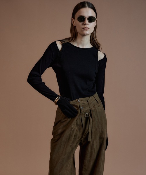 MAISON SPECIAL(メゾンスペシャル)の「Glove Rib Jersey Top/グローブリブカットソートップス(Tシャツ/カットソー・レディース・ブラウン/ブラック/パープル・FREE)」の14枚目の写真