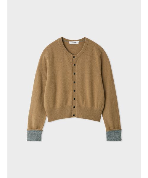 MIESROHE（ミースロエ）の「バイカラーカシミアコンパクトニットカーデ（カーディガン/ボレロ・レディース・イエロー/グレー/キャメル・F）」の12枚目の写真