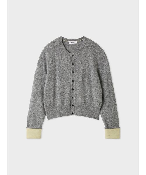MIESROHE（ミースロエ）の「バイカラーカシミアコンパクトニットカーデ（カーディガン/ボレロ・レディース・イエロー/グレー/キャメル・F）」の14枚目の写真