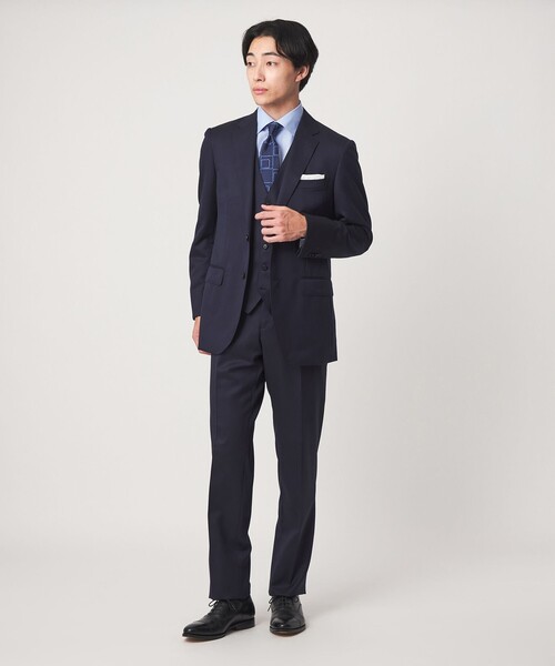 green label relaxing(グリーンレーベルリラクシング)の「コットン ヘリンボーン ワイドカラー ドレスシャツ -形態安定-(ビジネスシャツ・メンズ・ホワイト/ライトブルー/ライトグレー・43cm/39cm/42cm/41cm/40cm/37cm/38cm)」の5枚目の写真