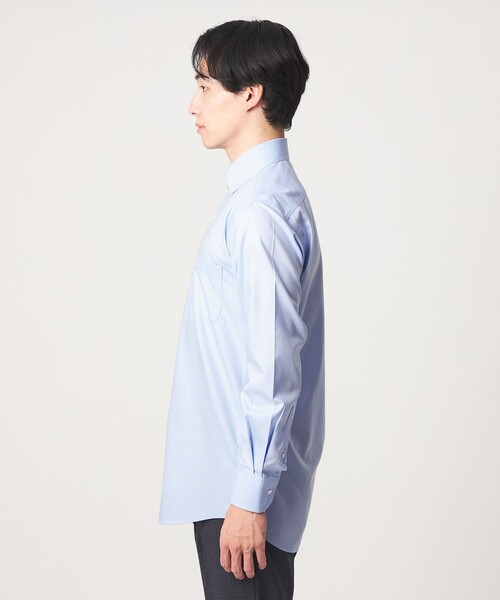 green label relaxing(グリーンレーベルリラクシング)の「コットン ヘリンボーン ワイドカラー ドレスシャツ -形態安定-(ビジネスシャツ・メンズ・ホワイト/ライトブルー/ライトグレー・43cm/39cm/42cm/41cm/40cm/37cm/38cm)」の13枚目の写真