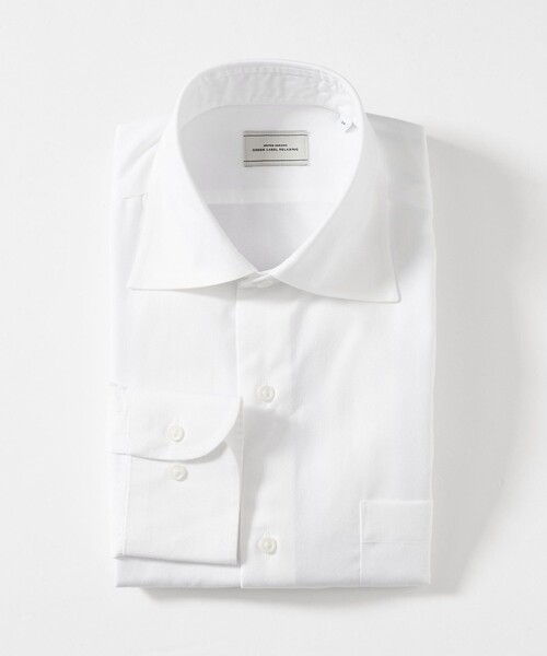 green label relaxing(グリーンレーベルリラクシング)の「コットン ヘリンボーン ワイドカラー ドレスシャツ -形態安定-(ビジネスシャツ・メンズ・ホワイト/ライトブルー/ライトグレー・43cm/39cm/42cm/41cm/40cm/37cm/38cm)」の15枚目の写真