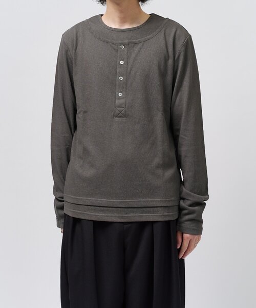 Lui's(ルイス)の「レイヤードヘンリーネックカットソー(Tシャツ/カットソー・メンズ・ライトグレー/チャコールグレー/ブラック・M/S)」の19枚目の写真