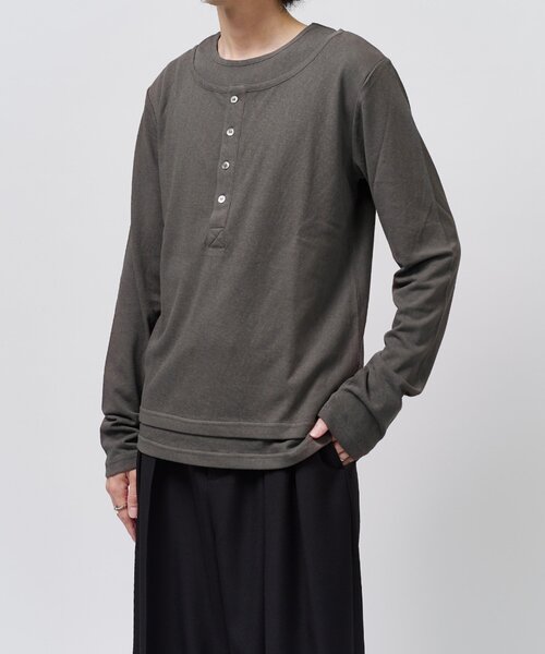 Lui's(ルイス)の「レイヤードヘンリーネックカットソー(Tシャツ/カットソー・メンズ・ライトグレー/チャコールグレー/ブラック・M/S)」の21枚目の写真