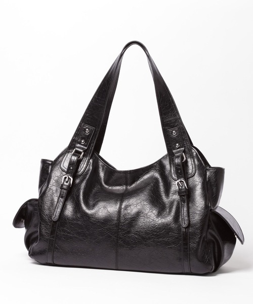 PAGEBOY(ページボーイ)の「ベルトデザインバッグ【500mlペットボトル/A4ファイル/PC収納可能/2WAY】(トートバッグ・レディース・ブラック・FREE)」の5枚目の写真