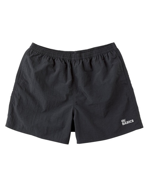Ol' Basics（オールベーシックス）の「Ol' Basics（オール・ベーシックス） ショートパンツ ベーシックロゴ 刺繍 ナイロン 膝上丈 水陸両用 バギーショーツ パンツ アメカジ カジュアル アウトドア レジャー フェス 夏 レディース ユニセックス（その他パンツ・レディース・サンドベージュ/カモフラージュ/オリーブ/グレー/イエロー/オレンジ/パープル/ネイビー/ブラック/ブルーグリーン/スモーキーグリーン系/コーラル/ブルー系/ブラウン系・XS/S）」の2枚目の写真