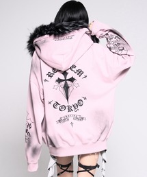 REFLEM（レフレム）の「『REFLEM/レフレム』ファー付きクロス刺繍ZIPフーディー/ジップパーカー（パーカー）」