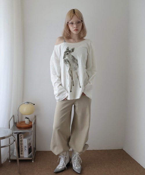 Ulysses(ユリシス)の「バンビプリントオフショルカットソー(Tシャツ/カットソー・レディース・ホワイト・M)」の4枚目の写真