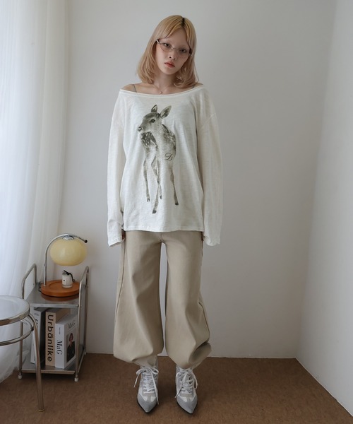 Ulysses(ユリシス)の「バンビプリントオフショルカットソー(Tシャツ/カットソー・レディース・ホワイト・M)」の6枚目の写真