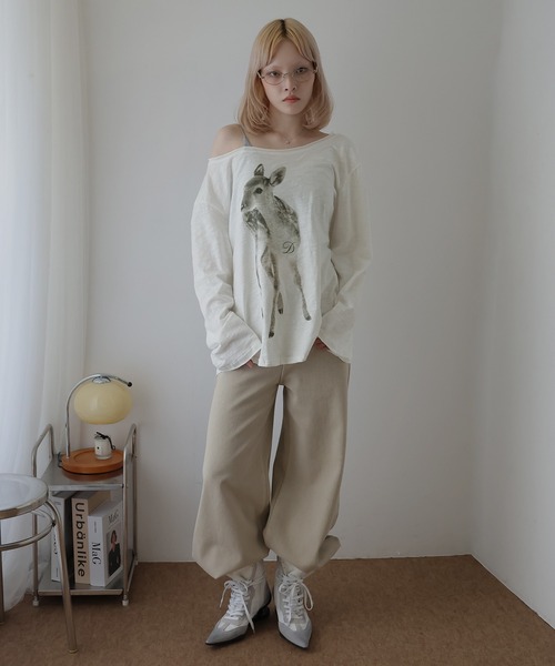 Ulysses(ユリシス)の「バンビプリントオフショルカットソー(Tシャツ/カットソー・レディース・ホワイト・M)」の9枚目の写真