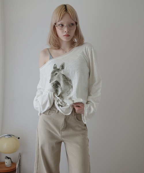 Ulysses(ユリシス)の「バンビプリントオフショルカットソー(Tシャツ/カットソー・レディース・ホワイト・M)」の14枚目の写真