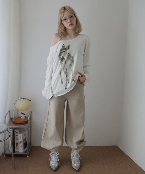 Ulysses(ユリシス)の「バンビプリントオフショルカットソー(Tシャツ/カットソー・レディース・ホワイト・M)」の13枚目の写真