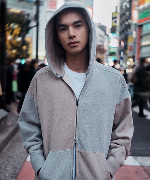 VANS(バンズ)の「BLOCK BY BLOCK フルジップ フーディー / TDC FULL ZIP HOODIE oatmeal VN000H2K2N11(パーカー・メンズ・グレー・MEDIUM/X-LARGE/SMALL)」の6枚目の写真