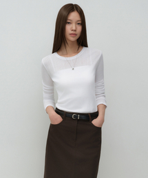ウィメンズソフトリブ長袖Tシャツ[ホワイト]