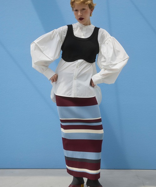 OMMO(オーエムエムオー)の「GATHER SLEEVE SHIRT(シャツ/ブラウス・レディース・ホワイト/ブルー系その他・F)」の18枚目の写真