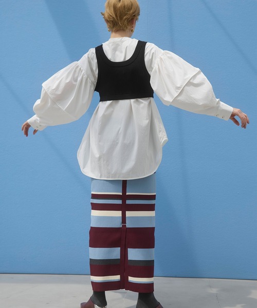 OMMO(オーエムエムオー)の「GATHER SLEEVE SHIRT(シャツ/ブラウス・レディース・ホワイト/ブルー系その他・F)」の19枚目の写真