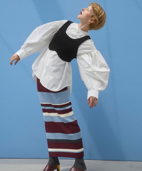 OMMO(オーエムエムオー)の「GATHER SLEEVE SHIRT(シャツ/ブラウス・レディース・ホワイト/ブルー系その他・F)」の20枚目の写真