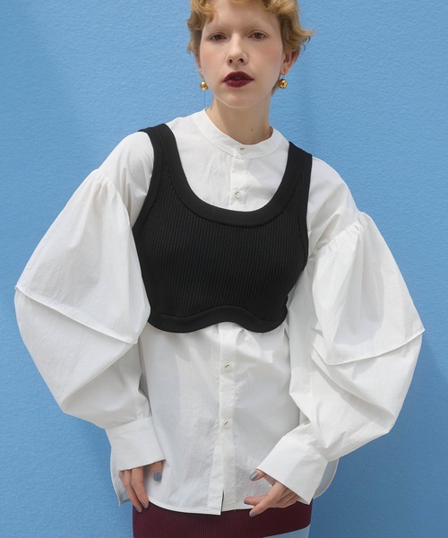 OMMO(オーエムエムオー)の「GATHER SLEEVE SHIRT(シャツ/ブラウス・レディース・ホワイト/ブルー系その他・F)」の22枚目の写真
