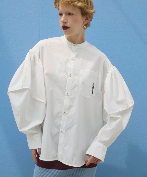 OMMO(オーエムエムオー)の「GATHER SLEEVE SHIRT(シャツ/ブラウス・レディース・ホワイト/ブルー系その他・F)」の13枚目の写真