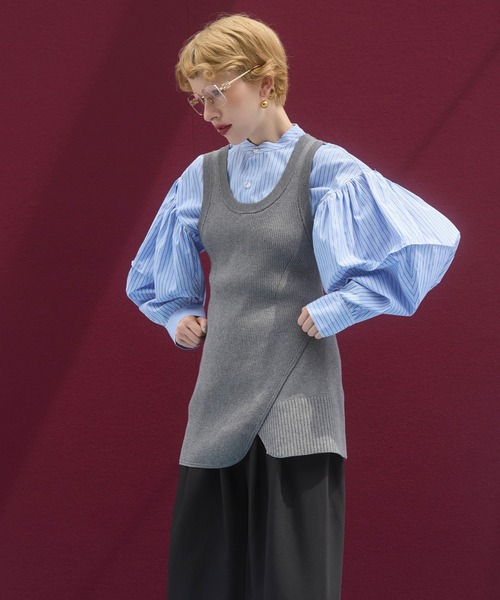 OMMO(オーエムエムオー)の「GATHER SLEEVE SHIRT(シャツ/ブラウス・レディース・ホワイト/ブルー系その他・F)」の11枚目の写真