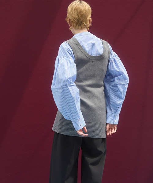 OMMO(オーエムエムオー)の「GATHER SLEEVE SHIRT(シャツ/ブラウス・レディース・ホワイト/ブルー系その他・F)」の12枚目の写真