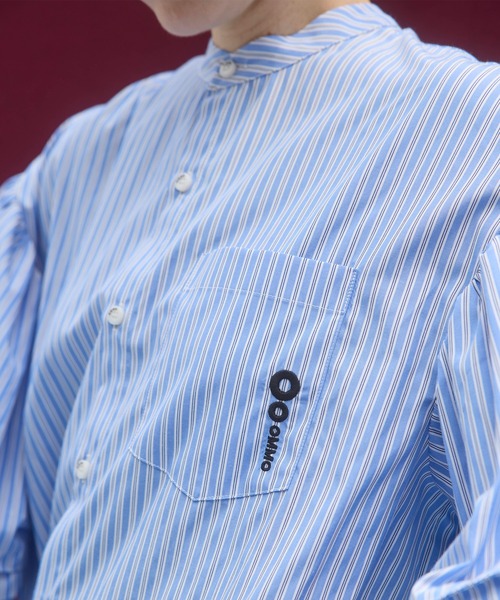 OMMO(オーエムエムオー)の「GATHER SLEEVE SHIRT(シャツ/ブラウス・レディース・ホワイト/ブルー系その他・F)」の4枚目の写真
