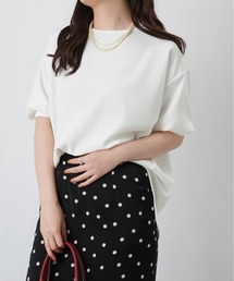 LC/LLL 袖口ゴム布帛5分袖Tシャツ