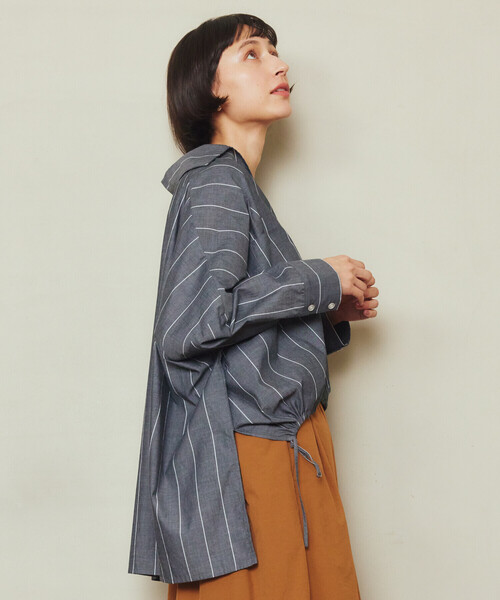 COMME CA ISM(コムサイズム)の「ストライプ スキッパーブラウス(シャツ/ブラウス・レディース・ブルー系その他/グレー系その他・FREE)」の6枚目の写真