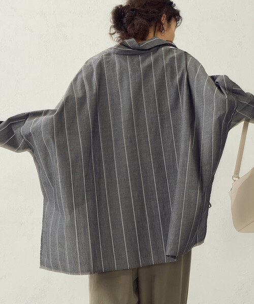 COMME CA ISM(コムサイズム)の「ストライプ スキッパーブラウス(シャツ/ブラウス・レディース・ブルー系その他/グレー系その他・FREE)」の8枚目の写真