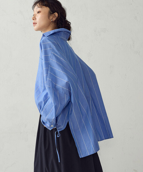 COMME CA ISM(コムサイズム)の「ストライプ スキッパーブラウス(シャツ/ブラウス・レディース・ブルー系その他/グレー系その他・FREE)」の15枚目の写真