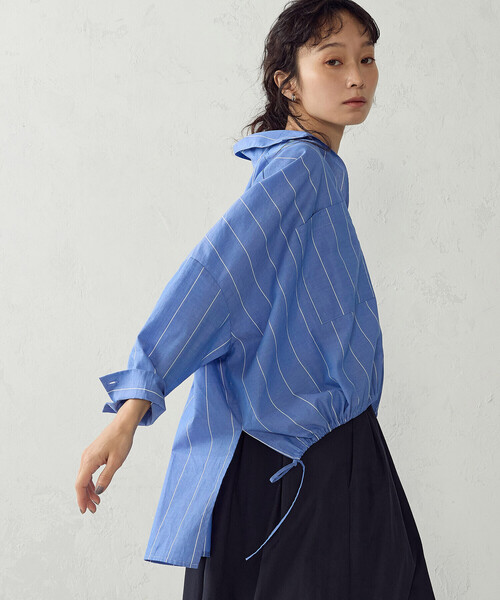 COMME CA ISM(コムサイズム)の「ストライプ スキッパーブラウス(シャツ/ブラウス・レディース・ブルー系その他/グレー系その他・FREE)」の14枚目の写真