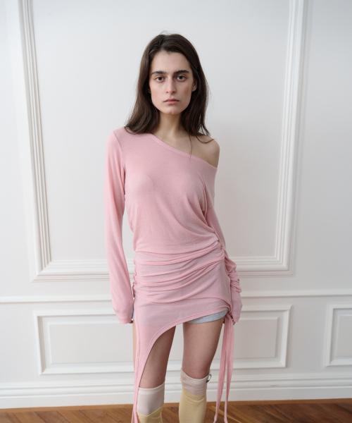 THEPORTA(ザ ポルタ)の「THREE-WAY LAYERED LONG SLEEVE TOP, PINK(Tシャツ/カットソー・レディース・その他・OS)」の1枚目の写真