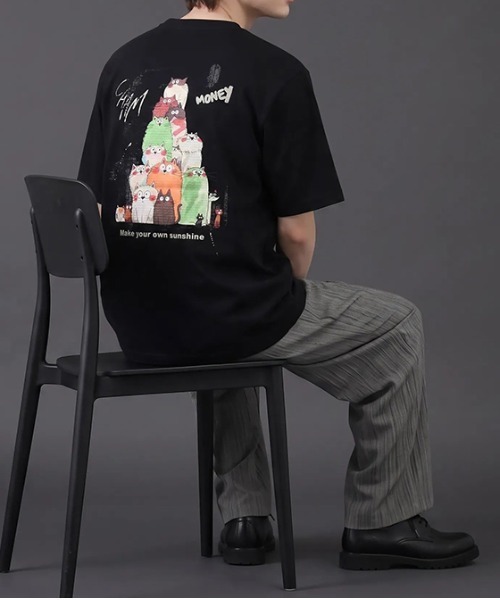 revertical(リバーティカル)の「キャットグラフィック バックプリント 半袖Tシャツ(Tシャツ/カットソー・メンズ・ブラック/ホワイト・MEDIUM/LARGE)」の10枚目の写真