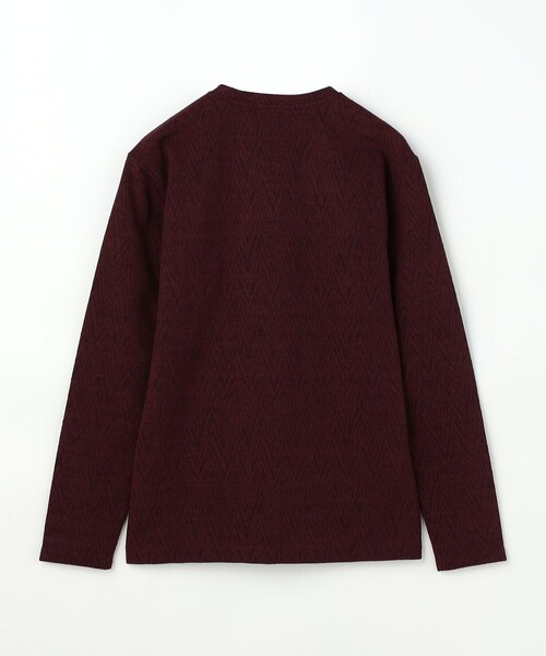 NICOLE selection(ニコルセレクション)の「シェブロン柄ブリスタージャカードクルー―ネックカットソー(Tシャツ/カットソー・メンズ・ネイビー/ホワイト/ブラック/ボルドー・M/XL/L)」の16枚目の写真