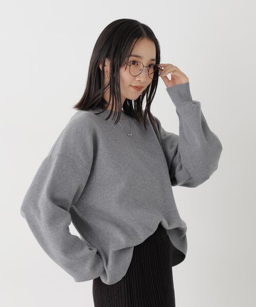 NANO universe(ナノユニバース)の「毛玉ができにくいニット クルーネックワイドトップス(セットアップ可)(ニット/セーター・レディース・ベージュ/グレー/ブラック・FREE)」の11枚目の写真