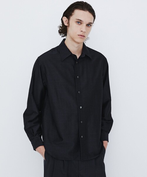 UNITED TOKYO(ユナイテッドトウキョウ)の「【数量限定生産】WOOL SILK RELAX SHIRT |高級素材/シルク/秋服/防臭性/通気性/吸湿性(シャツ/ブラウス・メンズ・ブラック/グレイッシュベージュ・1/2)」の12枚目の写真