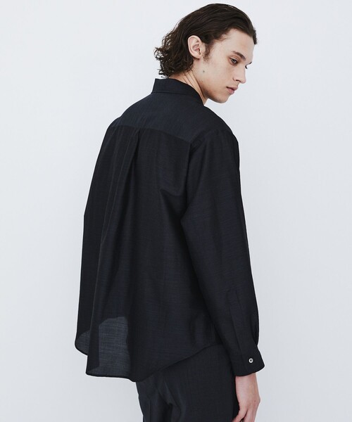 UNITED TOKYO(ユナイテッドトウキョウ)の「【数量限定生産】WOOL SILK RELAX SHIRT |高級素材/シルク/秋服/防臭性/通気性/吸湿性(シャツ/ブラウス・メンズ・ブラック/グレイッシュベージュ・1/2)」の10枚目の写真