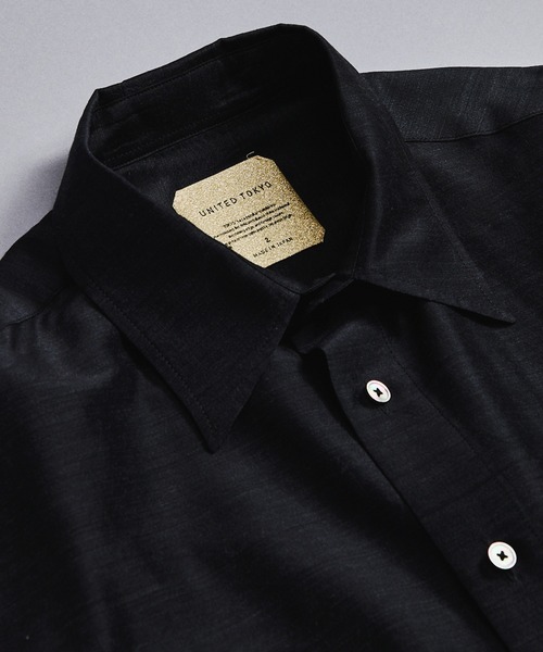 UNITED TOKYO(ユナイテッドトウキョウ)の「【数量限定生産】WOOL SILK RELAX SHIRT |高級素材/シルク/秋服/防臭性/通気性/吸湿性(シャツ/ブラウス・メンズ・ブラック/グレイッシュベージュ・1/2)」の9枚目の写真