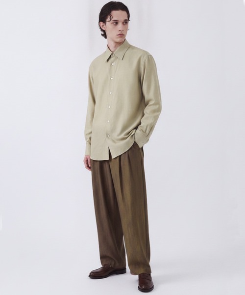 UNITED TOKYO(ユナイテッドトウキョウ)の「【数量限定生産】WOOL SILK RELAX SHIRT |高級素材/シルク/秋服/防臭性/通気性/吸湿性(シャツ/ブラウス・メンズ・ブラック/グレイッシュベージュ・1/2)」の16枚目の写真