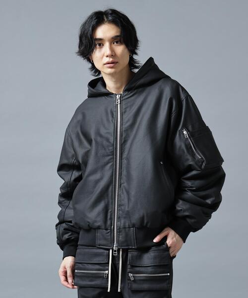 DANKE SCHON(ダンケシェーン)の「DankeSchon/ダンケシェーン/PU COATING HOOD BLOUSON(ブルゾン・メンズ・ブラック系その他・M/L)」の3枚目の写真