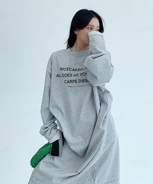 Dalfwin(ダールフィン)の「OISISバックプリントアウトステッチロング丈スウェットワンピース(ワンピース・レディース・ブラック/グレー・FREE)」の15枚目の写真