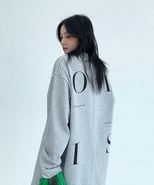 Dalfwin(ダールフィン)の「OISISバックプリントアウトステッチロング丈スウェットワンピース(ワンピース・レディース・ブラック/グレー・FREE)」の16枚目の写真