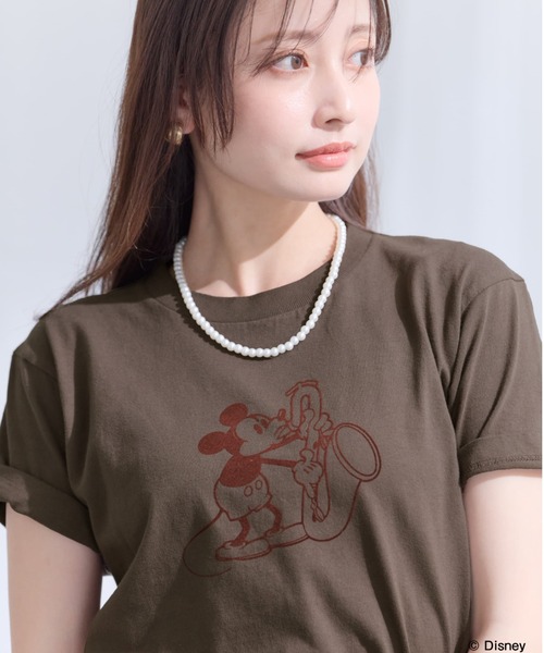 COHINA(コヒナ)の「【GOOD ROCK SPEED】<Mickey> playing jazz Tシャツ 【低身長・小柄女性】(Tシャツ/カットソー・レディース・ブラウン・ONE SIZE)」の9枚目の写真